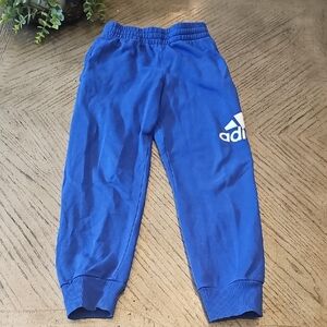 adidas Royal Blue Kids Jogger Sweatpants with White Logo Size S